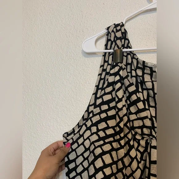 Kenneth Cole Women Sz 3X Sleeveless Black & Tan Geometric Print Career - Picture 4 of 8